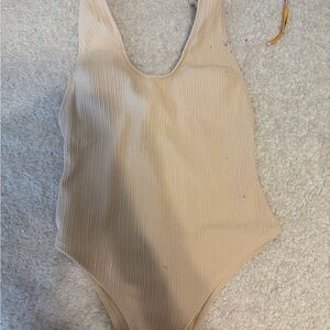 Blush Cream Ribbed Swimsuit